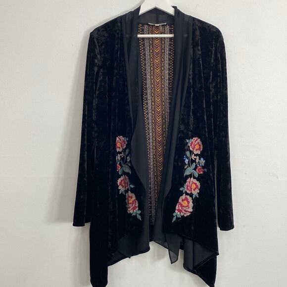 Andree Velvet Embroidered Cardigan Size Small - Picture 1 of 9